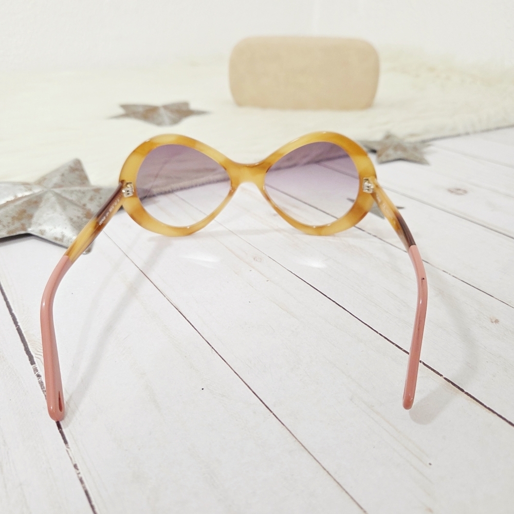 Chloé Women's Oversized Bonnie Infinity Sunglasses Lt Havana Gradient Purple - Picture 5 of 10